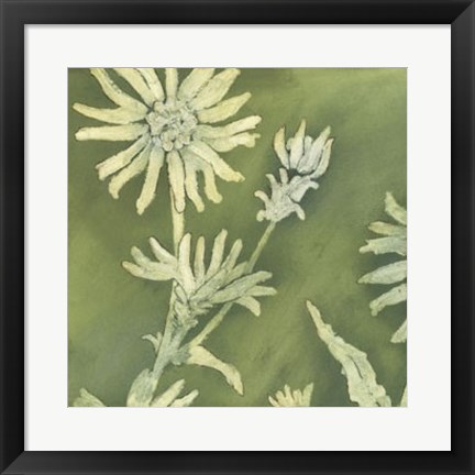 Framed Verdigris Blossoms I Print