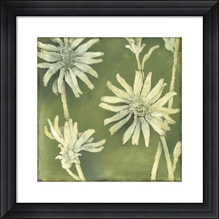 Framed Verdigris Blossoms III Print