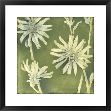 Framed Verdigris Blossoms III Print