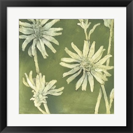 Framed Verdigris Blossoms III Print