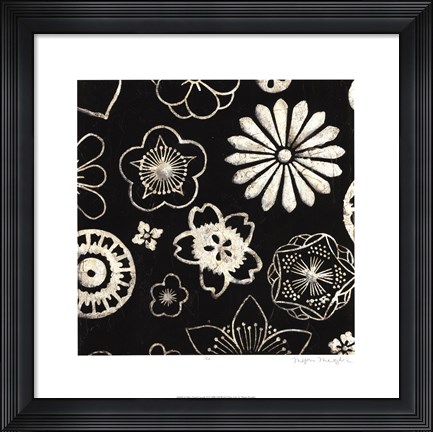 Framed Silver Floral Cascade II Print