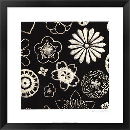 Framed Silver Floral Cascade II Print