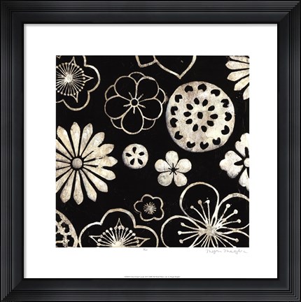 Framed Silver Floral Cascade III Print
