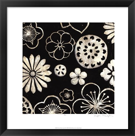 Framed Silver Floral Cascade III Print