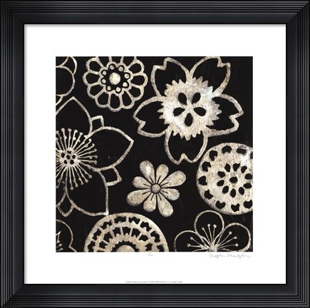 Framed Silver Floral Cascade IV Print