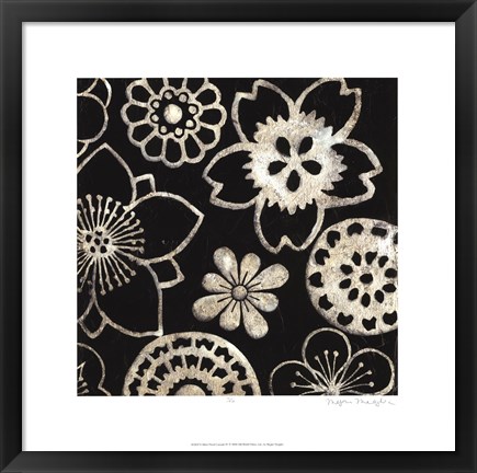 Framed Silver Floral Cascade IV Print