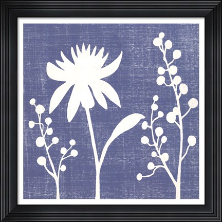 Framed Blue Linen I Print