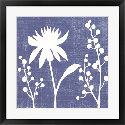 Framed Blue Linen I Print