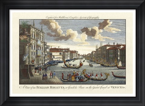 Framed Venice Canal and Gondola Race Print