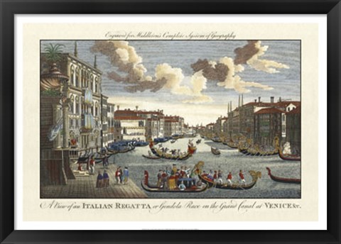 Framed Venice Canal and Gondola Race Print