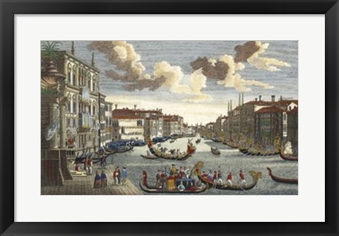 Framed Venice Canal and Gondola Race Print