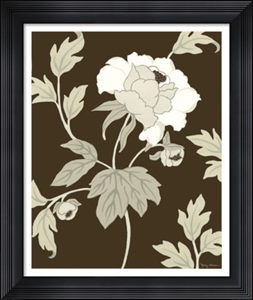 Framed Neutral Peony Elegance II Print