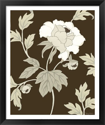 Framed Neutral Peony Elegance II Print