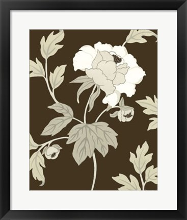 Framed Neutral Peony Elegance II Print