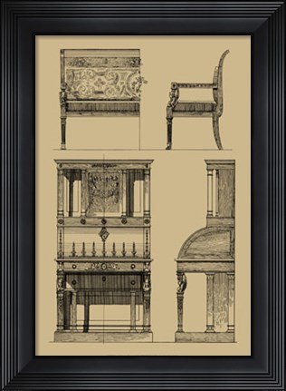 Framed French Empire Furniture I Print