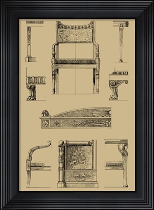 Framed French Empire Furniture II Print