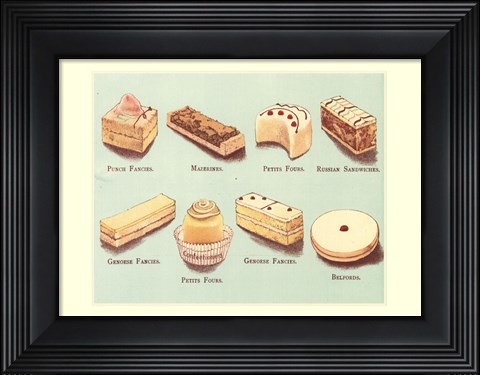 Framed Fanciful Cakes &amp; Tarts I Print