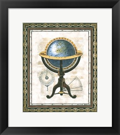 Framed Traditional Globe I Print