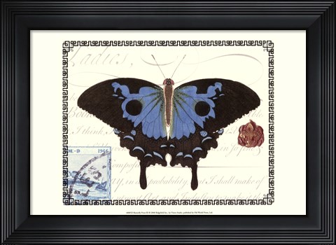 Framed Butterfly Prose III Print