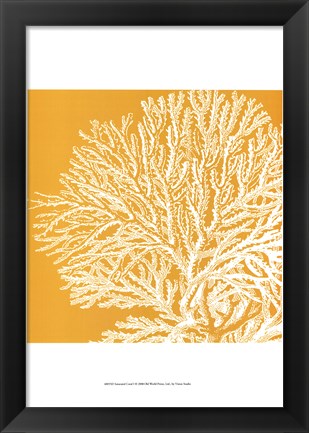 Framed Saturated Coral I Print