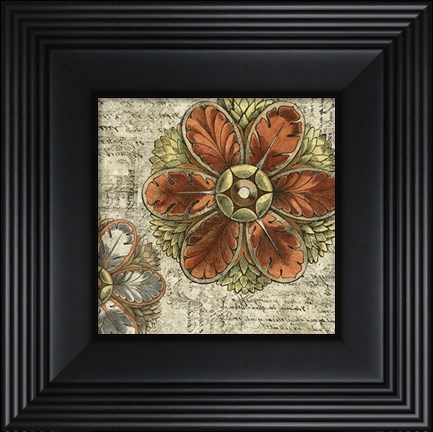 Framed Vintage Rosette I Print