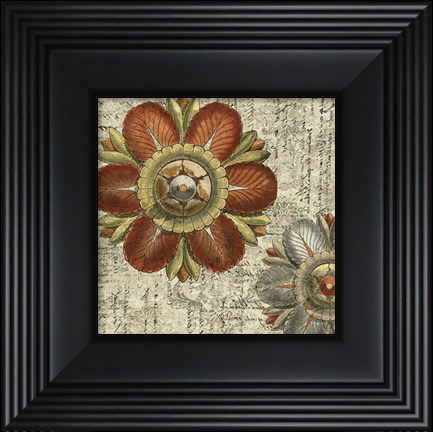 Framed Vintage Rosette II Print