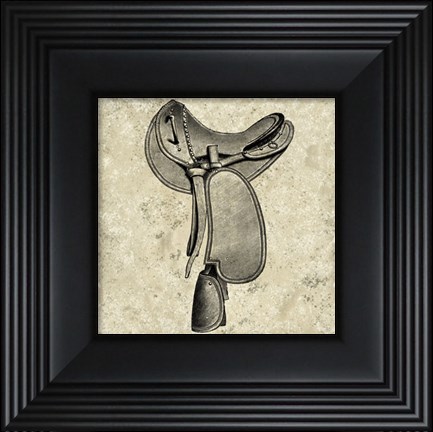 Framed Antique Saddle I Print