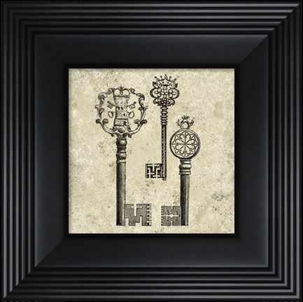 Framed Antique Keys I Print