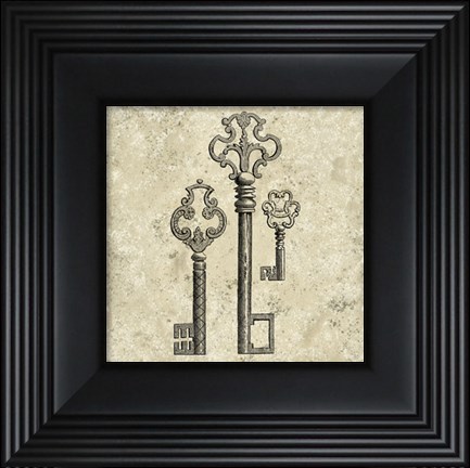 Framed Antique Keys II Print