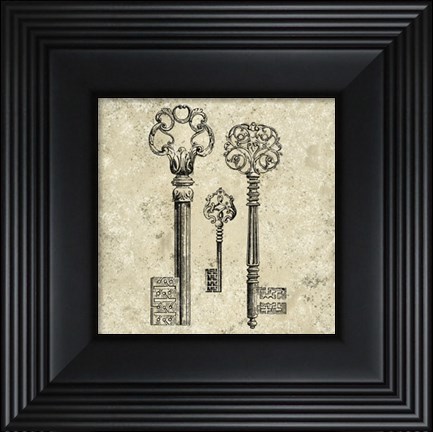 Framed Antique Keys III Print