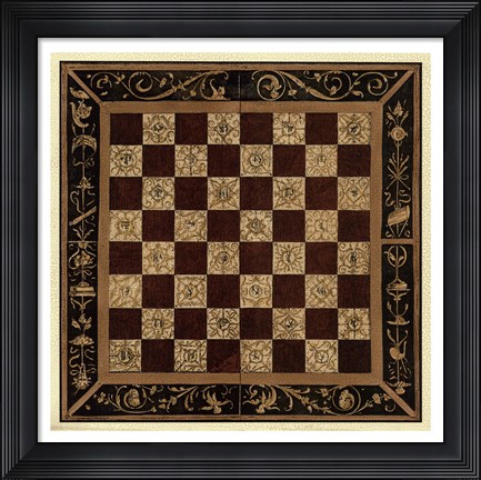 Framed Antique Gameboard I Print