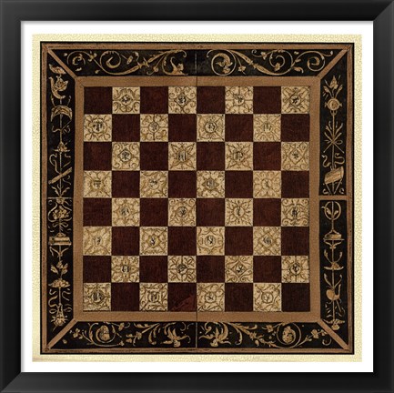 Framed Antique Gameboard I Print