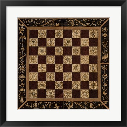 Framed Antique Gameboard I Print