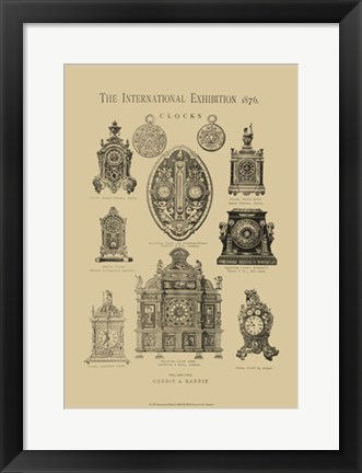 Framed International Clocks Print