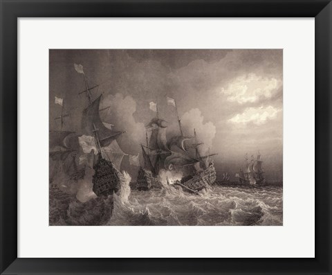 Framed Ships at Sea I Print