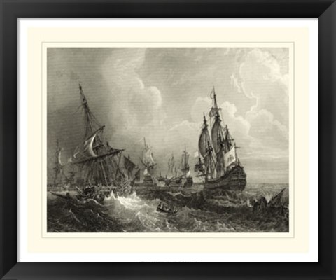 Framed Ships at Sea II Print