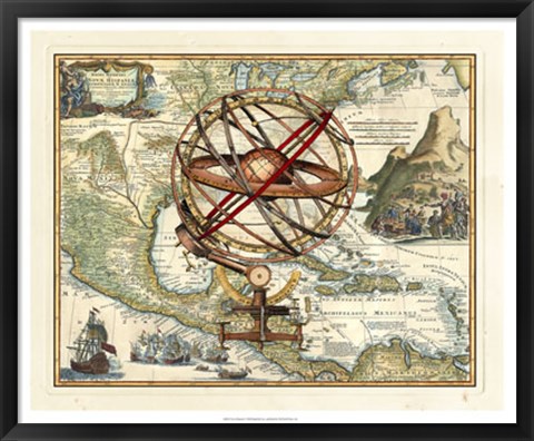 Framed Nova Hispania Print