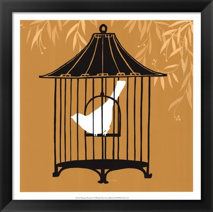 Framed Birdcage Silhouette I Print