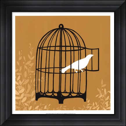 Framed Birdcage Silhouette II Print
