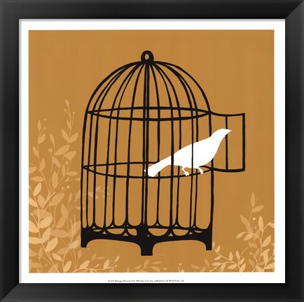 Framed Birdcage Silhouette II Print