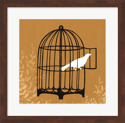 Framed Birdcage Silhouette II Print
