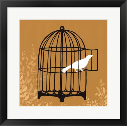 Framed Birdcage Silhouette II Print