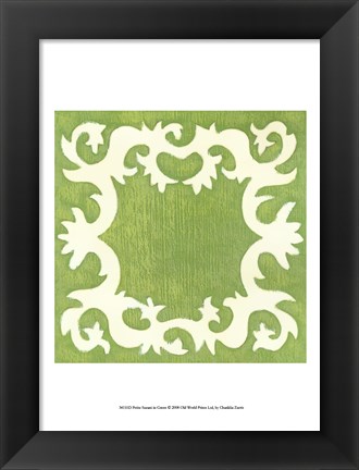 Framed Petite Suzani in Green Print