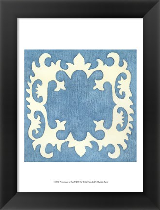 Framed Petite Suzani in Blue Print