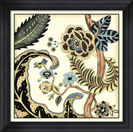 Framed Jacobean Tile I Print