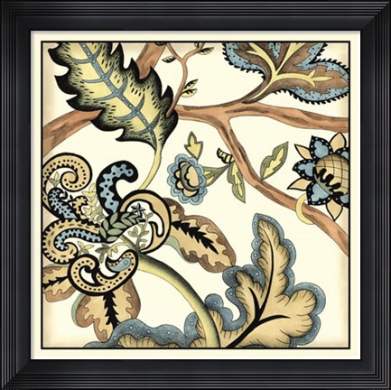 Framed Jacobean Tile II Print