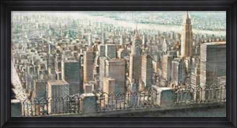 Framed City View of Manhattan Print