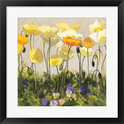 Framed Poppies and Pansies II Print