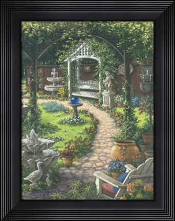 Framed Blue Gazing Ball Print