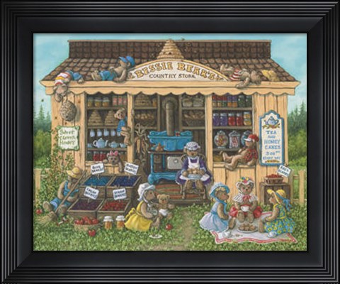 Framed Bessie Bear&#39;s Country Store Print